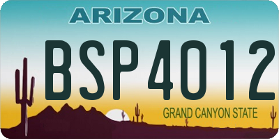 AZ license plate BSP4012