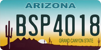 AZ license plate BSP4018