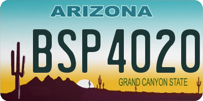 AZ license plate BSP4020