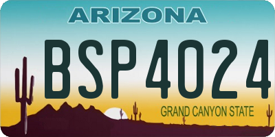 AZ license plate BSP4024