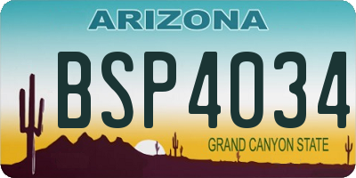 AZ license plate BSP4034