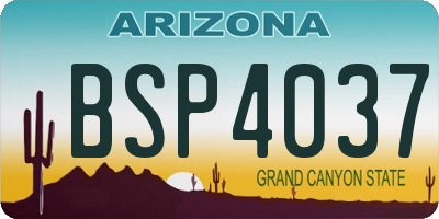 AZ license plate BSP4037