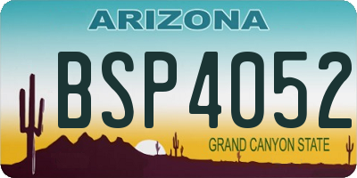 AZ license plate BSP4052