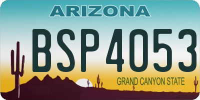 AZ license plate BSP4053