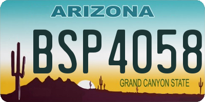 AZ license plate BSP4058