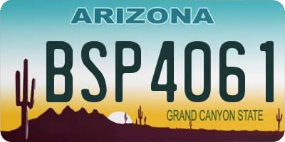 AZ license plate BSP4061