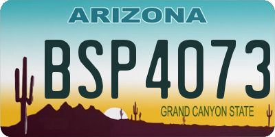 AZ license plate BSP4073