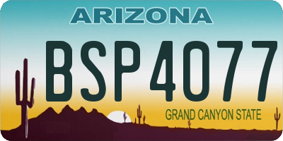 AZ license plate BSP4077