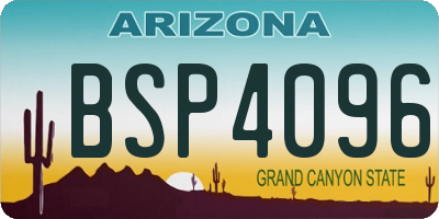 AZ license plate BSP4096