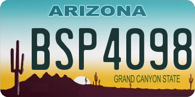 AZ license plate BSP4098