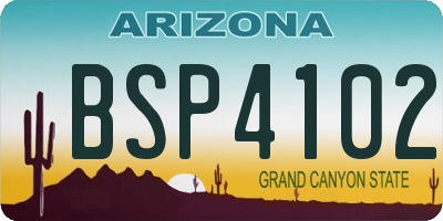 AZ license plate BSP4102