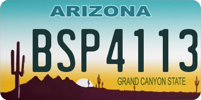 AZ license plate BSP4113