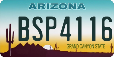 AZ license plate BSP4116
