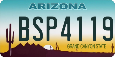 AZ license plate BSP4119