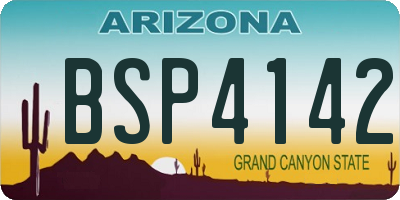 AZ license plate BSP4142