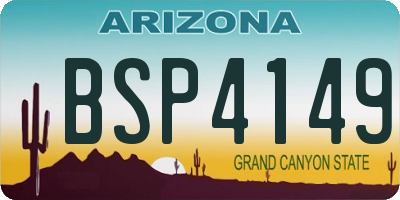 AZ license plate BSP4149
