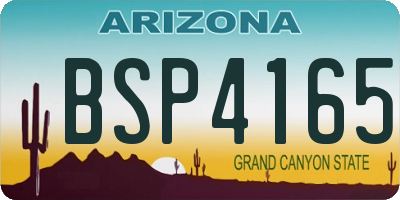 AZ license plate BSP4165