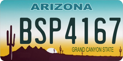 AZ license plate BSP4167