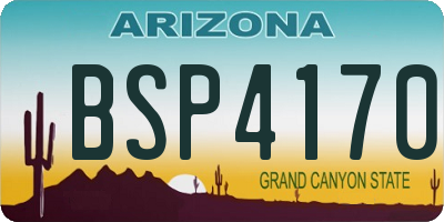 AZ license plate BSP4170