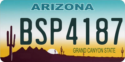 AZ license plate BSP4187