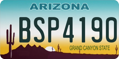 AZ license plate BSP4190