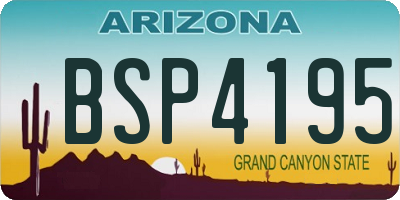 AZ license plate BSP4195