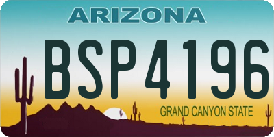 AZ license plate BSP4196