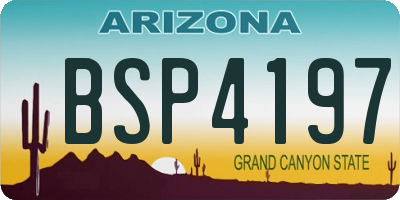 AZ license plate BSP4197
