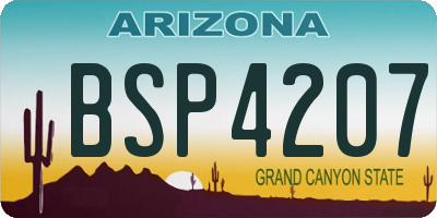 AZ license plate BSP4207
