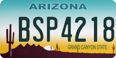 AZ license plate BSP4218