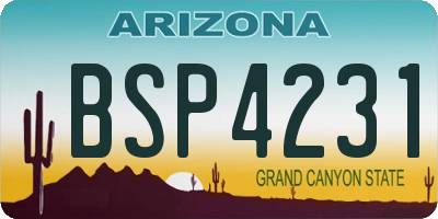 AZ license plate BSP4231