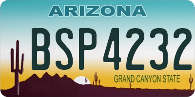 AZ license plate BSP4232