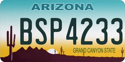 AZ license plate BSP4233