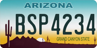 AZ license plate BSP4234