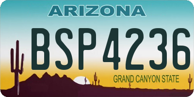AZ license plate BSP4236