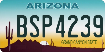 AZ license plate BSP4239