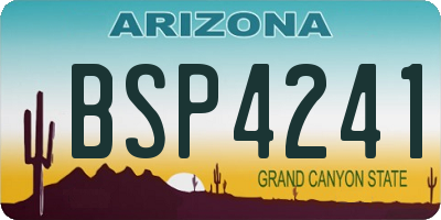 AZ license plate BSP4241