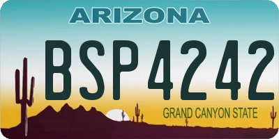 AZ license plate BSP4242