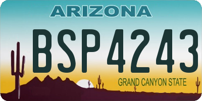 AZ license plate BSP4243