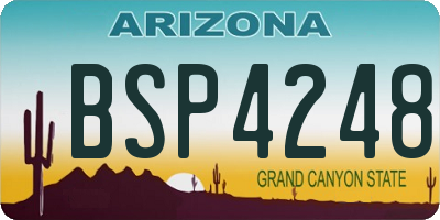 AZ license plate BSP4248