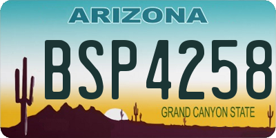 AZ license plate BSP4258
