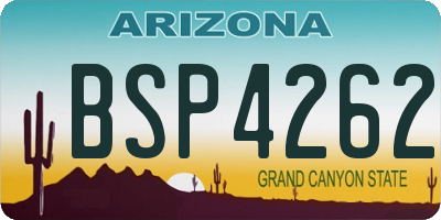 AZ license plate BSP4262