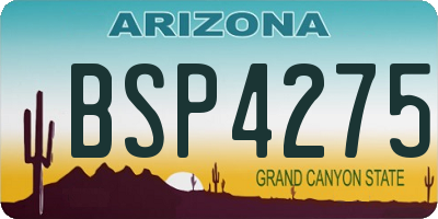 AZ license plate BSP4275