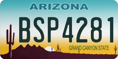 AZ license plate BSP4281