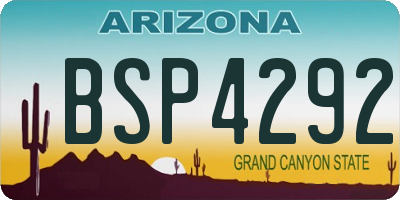 AZ license plate BSP4292