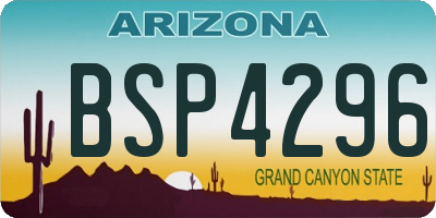 AZ license plate BSP4296