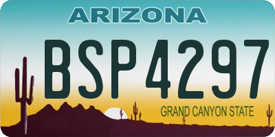 AZ license plate BSP4297