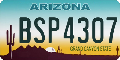 AZ license plate BSP4307