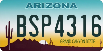 AZ license plate BSP4316