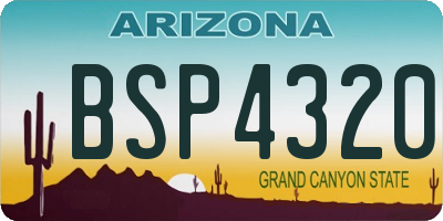 AZ license plate BSP4320